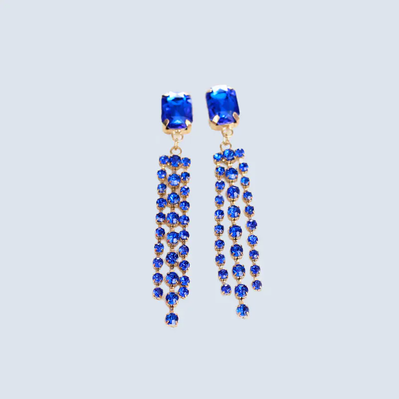 Custom crylic diamond claw chain earrings