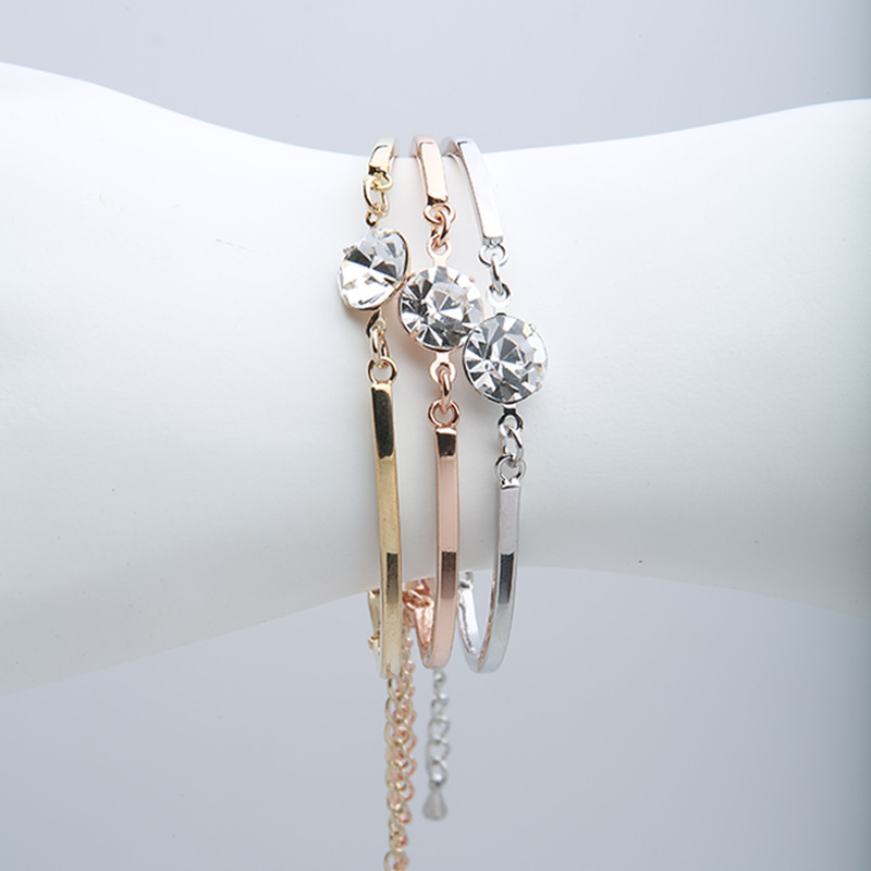 Tricolor swarovski rhinestone czech  diamond bracelet-4