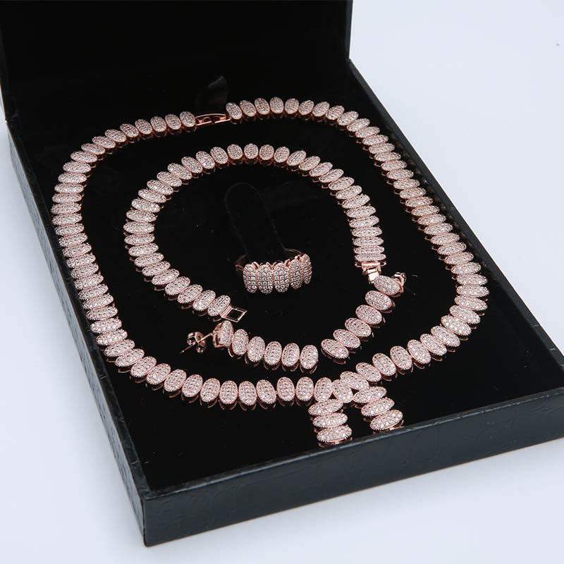 zircon bridal jewelry sets manufacturer in beautiful gift box-4