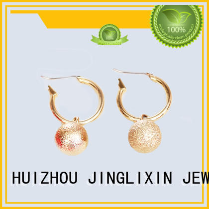 Custom shrimp-shaped mattebeads gold plated earring