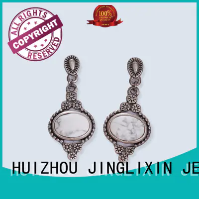 JINGLIXIN Brand steel czech crylic custom rhinestones earrings