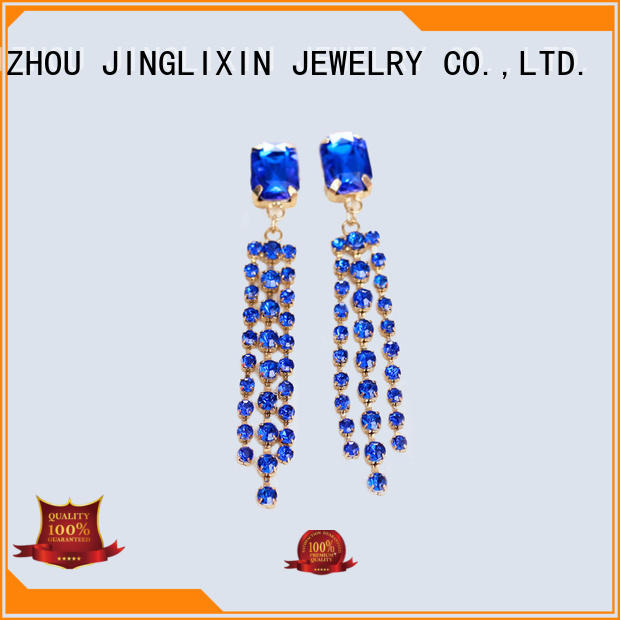JINGLIXIN feather copper earrings with name for sale