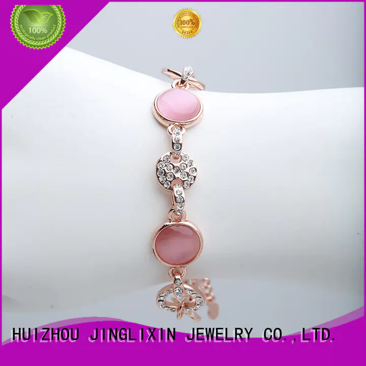 JINGLIXIN rhinestone semi-precious stones bracelet oem service for ladies