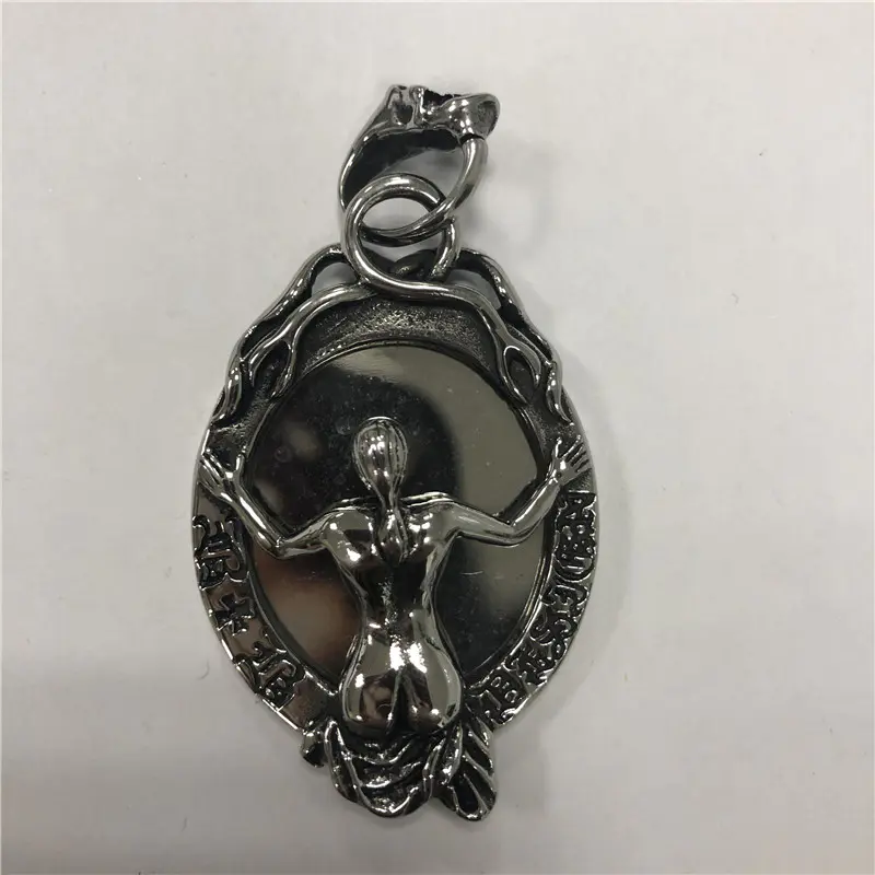 Skull titanium stainless steel pendant