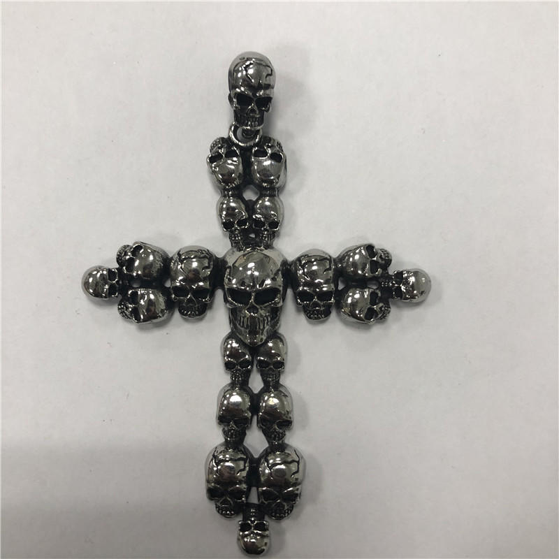 Skeleton cross stainless steel pendant
