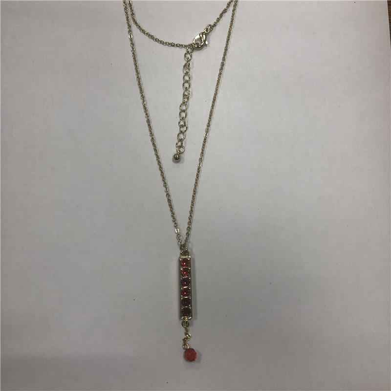 Rectangular diamond pendant necklace