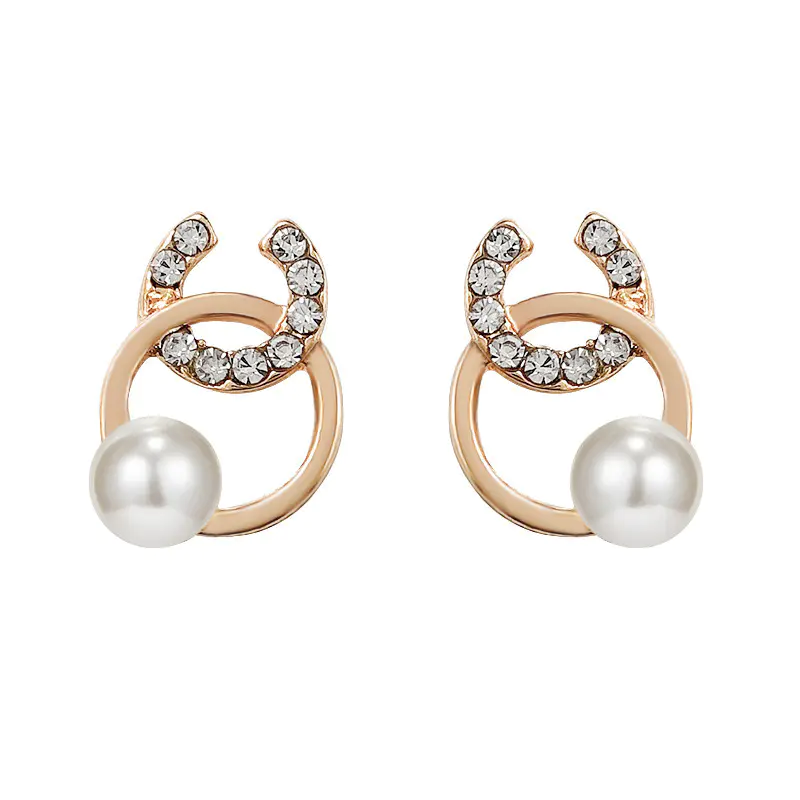 Zinc alloy pearl earrings