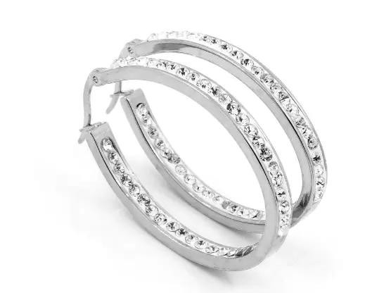 Stainless steel jack-diamond earrings