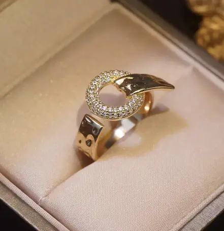 Zinc alloy Czech diamond ring