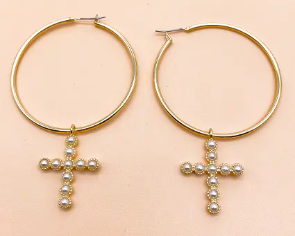 Circular rubber bead earrings