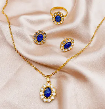Sapphire necklace set
