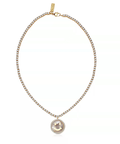 Shell zircon necklace