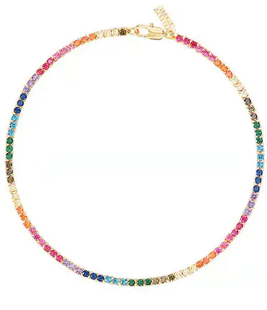 Multicolored zircon inlaid necklace