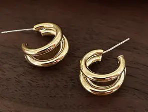 Cast copper earring