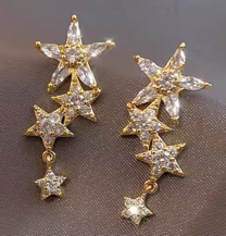 Star set zircon earrings