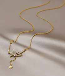 Star set zircon necklace